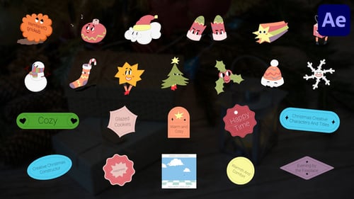 Playful Christmas Cartoon Characters and Festive Animated Titles