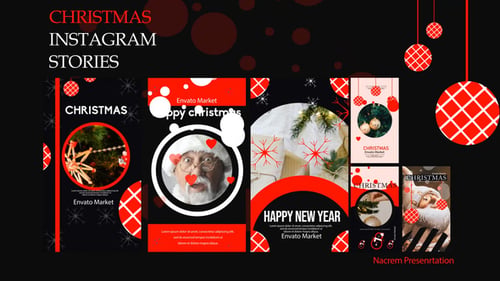 Dynamic Christmas Instagram Story Pack with Modern Geometric Animation