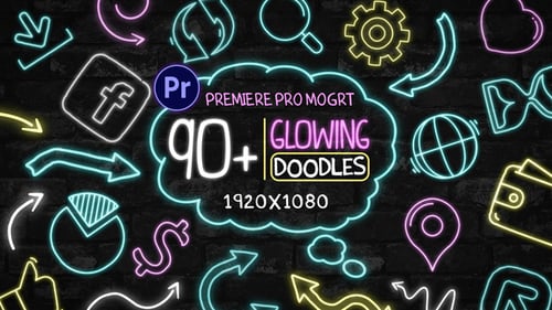 Paquete de más de 90 Glowing Doodles Mogrt
