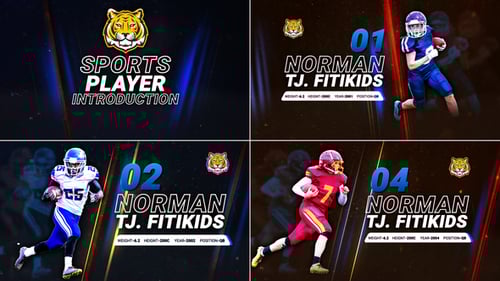 Dynamic Sports Player Introduction and Team Profile Opener