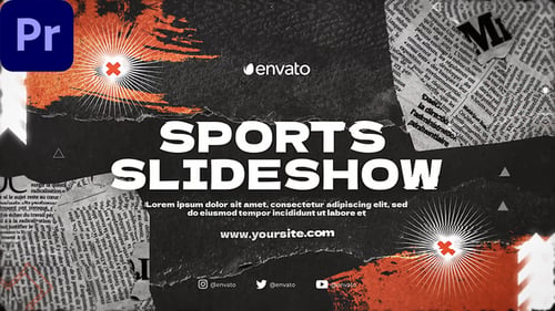 Dynamic Sports Slideshow Featuring Grunge and Glitch Effects