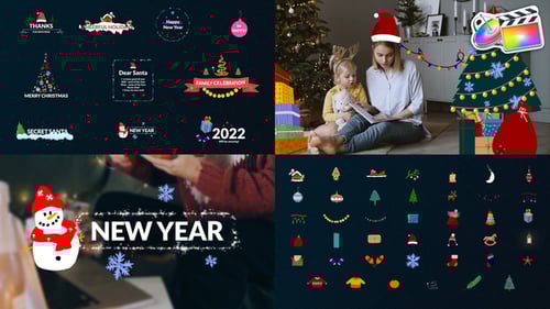 Animated Christmas and New Year Title Templates