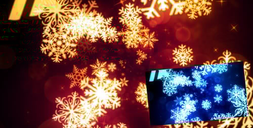 Sparkling Golden Snowflakes Winter Holiday Background Animation