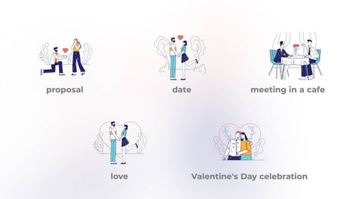 Día de San Valentín - Conceptos planos (MOGRT)