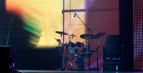 Drums, Microphones And Bright Screens