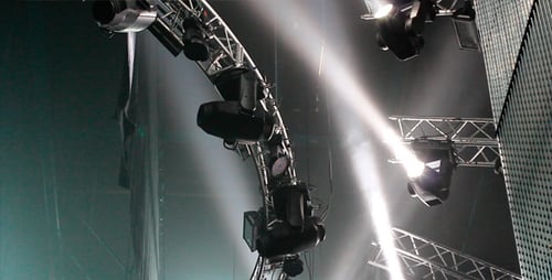 Dramatic Stage Lighting Effects at Nighttime Event