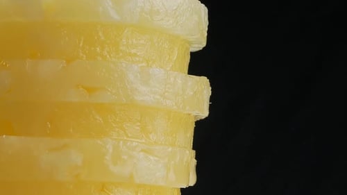 Sliced pineapple. Canned fruits.