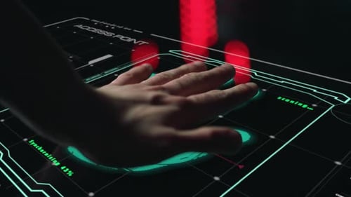 Hand Scanned by Futuristic Digital Interface