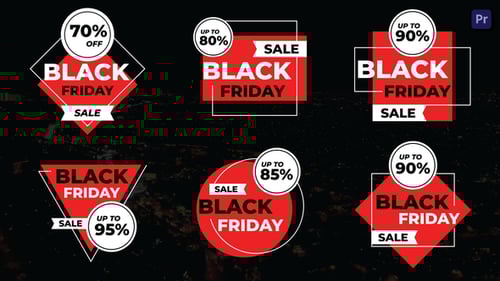 Clean Black Friday Sale Motion Titles Pack