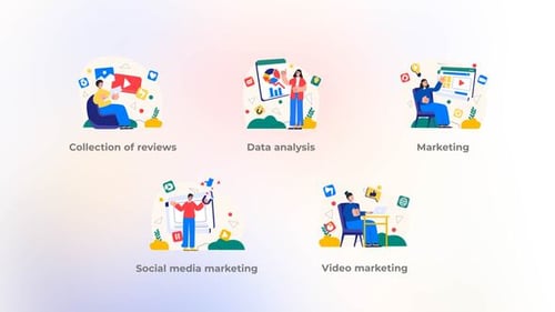 Video marketing - Flat concept