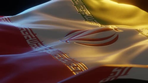Iranian Flag Waving with Realistic Fabric Physics 3D Animation
