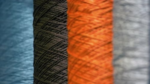 Closeup Focusing of Various Colorful Threads