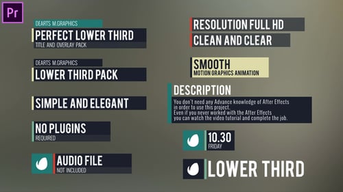 Clean Minimal Dynamic Lower Third Titles Pack