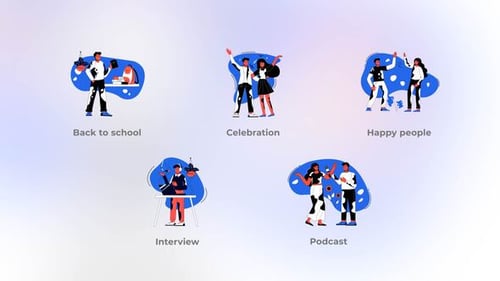 Animated Flat Design People Concepts with Dynamic Character Illustrations