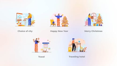 Traveling hotel - Blue pink orange concept