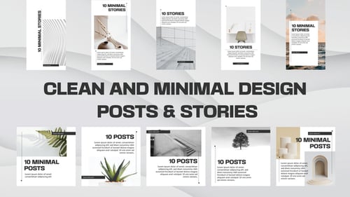 Publicaciones e historias de diseño limpio y minimalista