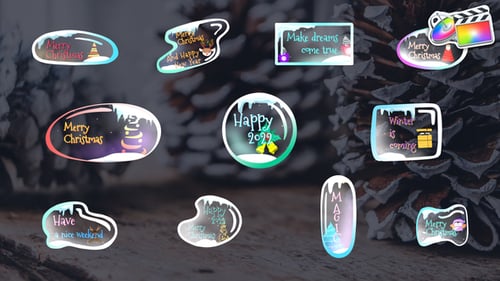 Animated Ice Bubble Christmas Title Cards