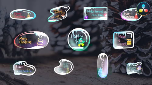 Festive Ice Bubble Titles with Christmas Animations and Sparkling Effects