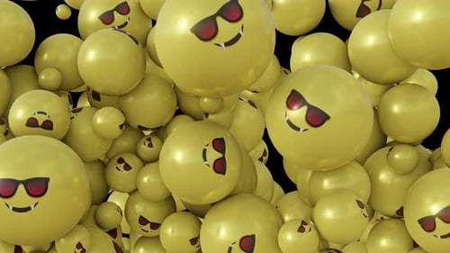 3D Vampire Emoji Falling Background Animation