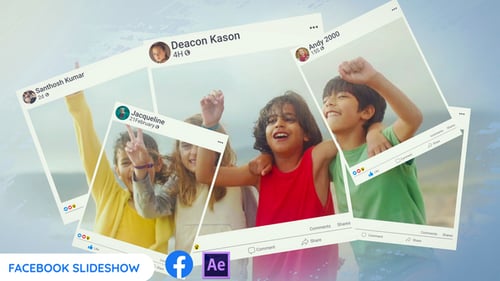 Clean Photo Slideshow Template with Social Media Frames