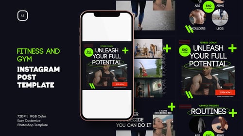 Fitness and Gym Instagram Post Template