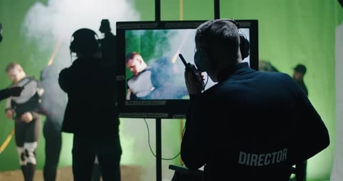 Director Giving Instructions on Film Set