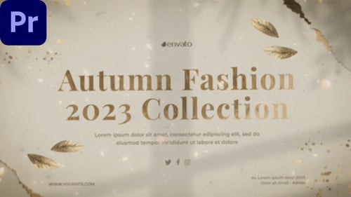 Elegant Fashion Collection Slideshow with Golden Leaves and Paper Transitions
