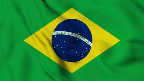 Realistic Waving Brazil Flag Seamless Loop
