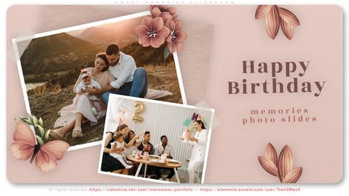 Heartfelt Birthday Photo Slideshow with Beautiful Floral Design