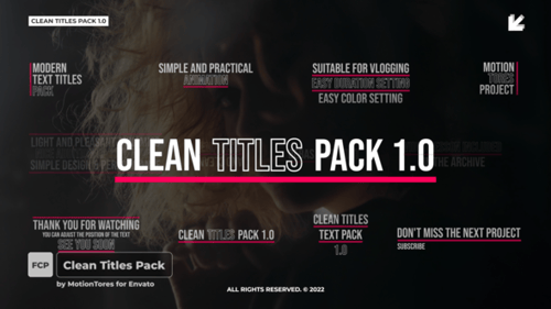 Clean Modern Animated Text Titles Pack