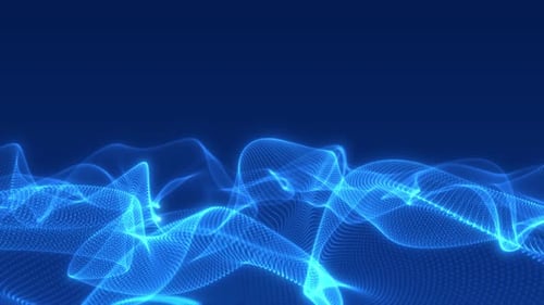 abstract wave digital technology blue background with glow effect