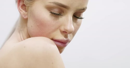 Blonde Woman Beauty Portrait Close-Up