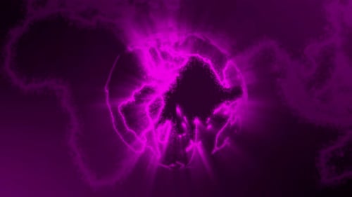 Abstract Digital Earth Globe Reveal with Glowing Particles