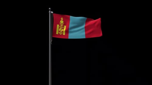 Realistic Mongolia National Flag Waving Seamless Loop