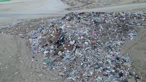 Sprawling Landfill Waste Accumulation Aerial View