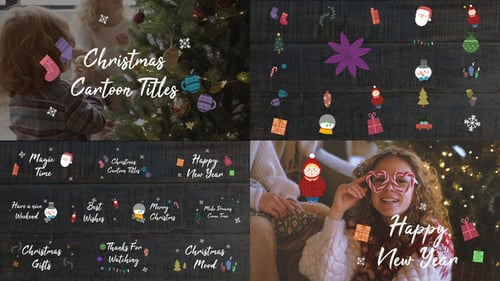 Animaciones y títulos de dibujos animados navideños | After Effects