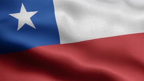Chile Flag Waving Seamless Loop Realistic Animation