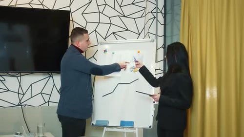 Office Workers at the Board Discuss Schedules To Improve the Company's Performance