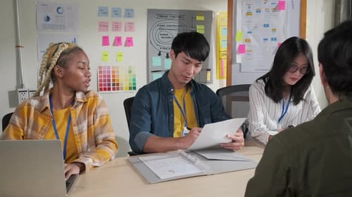 Job Interview in Modern Office with Young Adults