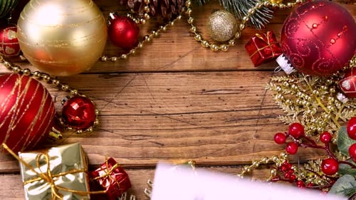 Festive Christmas Decorations with Winter Card