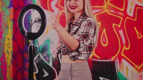 Cute Sexy Girl Dancing Tik Tok in Studio