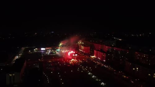 Night Fireworks At A Celebration In The City