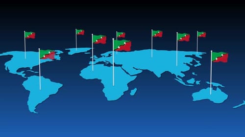 Animated World Map Global Flags