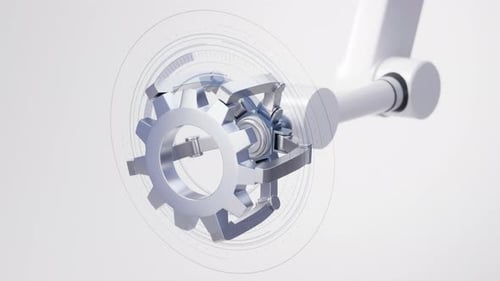 Bras mécanique avec fond blanc