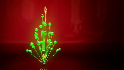 Animated Minimalist Glowing Christmas Tree Holiday Season