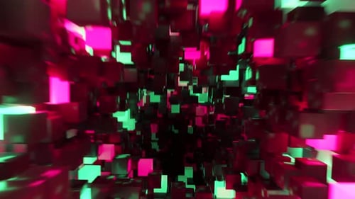 Abstract Flying in Futuristic Corridor