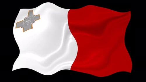 Malta National Flag Waving Animation