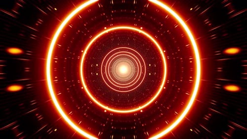 Flickering Red Circle Light on the Geometric Dot Pattern Art