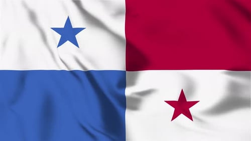 Realistic Panama Flag Waving Seamless Loop