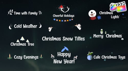 Whimsical Christmas and New Year Animated Titles with Sparkles